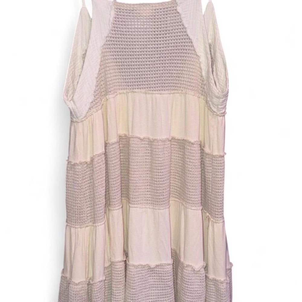 POL Boho Women’s Open Sleeveless Tie Front Distressed Ruffle Dress Coverup NWOT - Picture 6 of 10